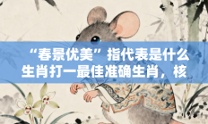 “春景优美”指代表是什么生肖打一最佳准确生肖，核心词汇释义剖析与答案阐释