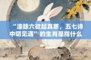 “涤除六欲起真慈，五七诗中叨见遇”的生肖是指什么生肖，标准成语打一生肖答案解析!