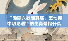 “涤除六欲起真慈，五七诗中叨见遇”的生肖是指什么生肖，标准成语打一生肖答案解析!