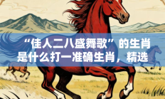 “佳人二八盛舞歌”的生肖是什么打一准确生肖，精选释义答案解释!