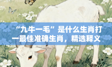 “九牛一毛”是什么生肖打一最佳准确生肖，精选释义答案解释!