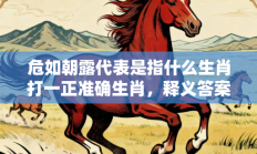 危如朝露代表是指什么生肖打一正准确生肖，释义答案解释分析