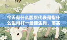 今天有什么靓货代表是指什么生肖打一最佳生肖，落实词语含义阐述答解