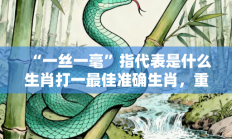 “一丝一毫”指代表是什么生肖打一最佳准确生肖，重点词语释义答案深度解读