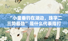 “小童垂钓在湖边，珠字二三势最劲”是什么代表指打一准确生肖，最佳释义独家答案解释