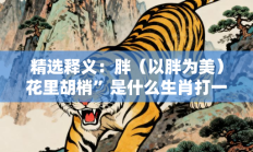 精选释义：胖（以胖为美）花里胡梢”是什么生肖打一正准确正确生肖，释义答案解释分析